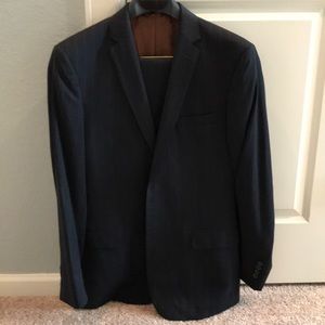Jos A. Bank Navy Pinstripe 2 Piece Slim Fit Suit